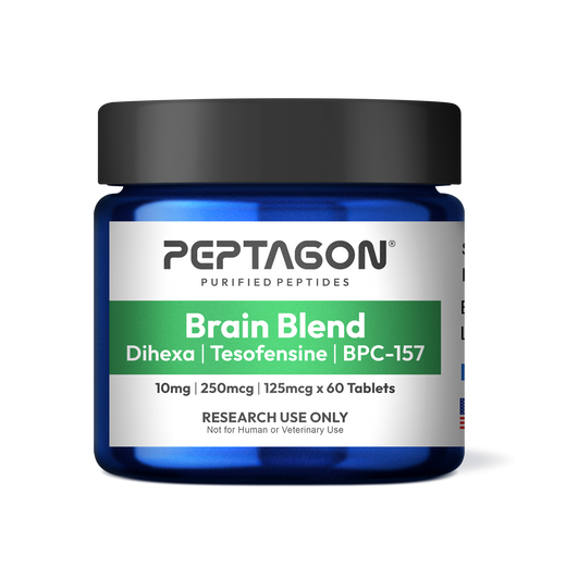 Dihexa + Tesofensine + BPC-157 Research Tablets – 10mg / 250mcg / 125mcg – 60 Count