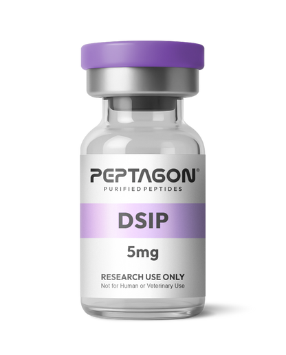 Peptagon DSIP 5mg vial with purple cap and label