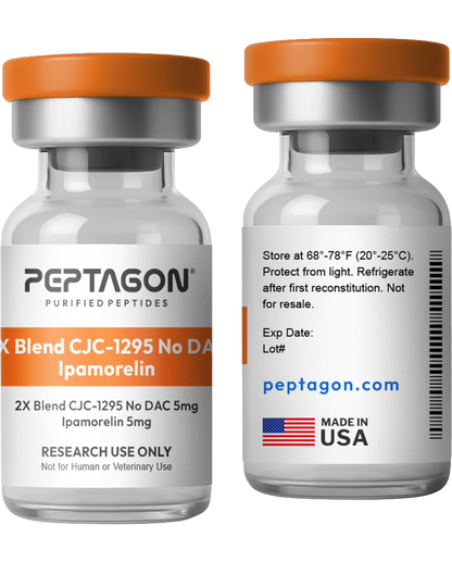 CJC-1295 No DAC + Ipamorelin Research Peptide Blend – 5mg / 5mg and 10mg / 10mg