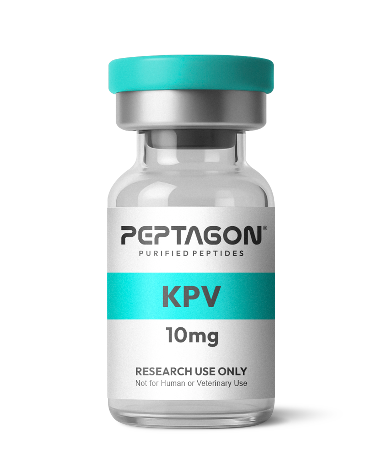 Peptagon KPV 10mg vial with a teal cap