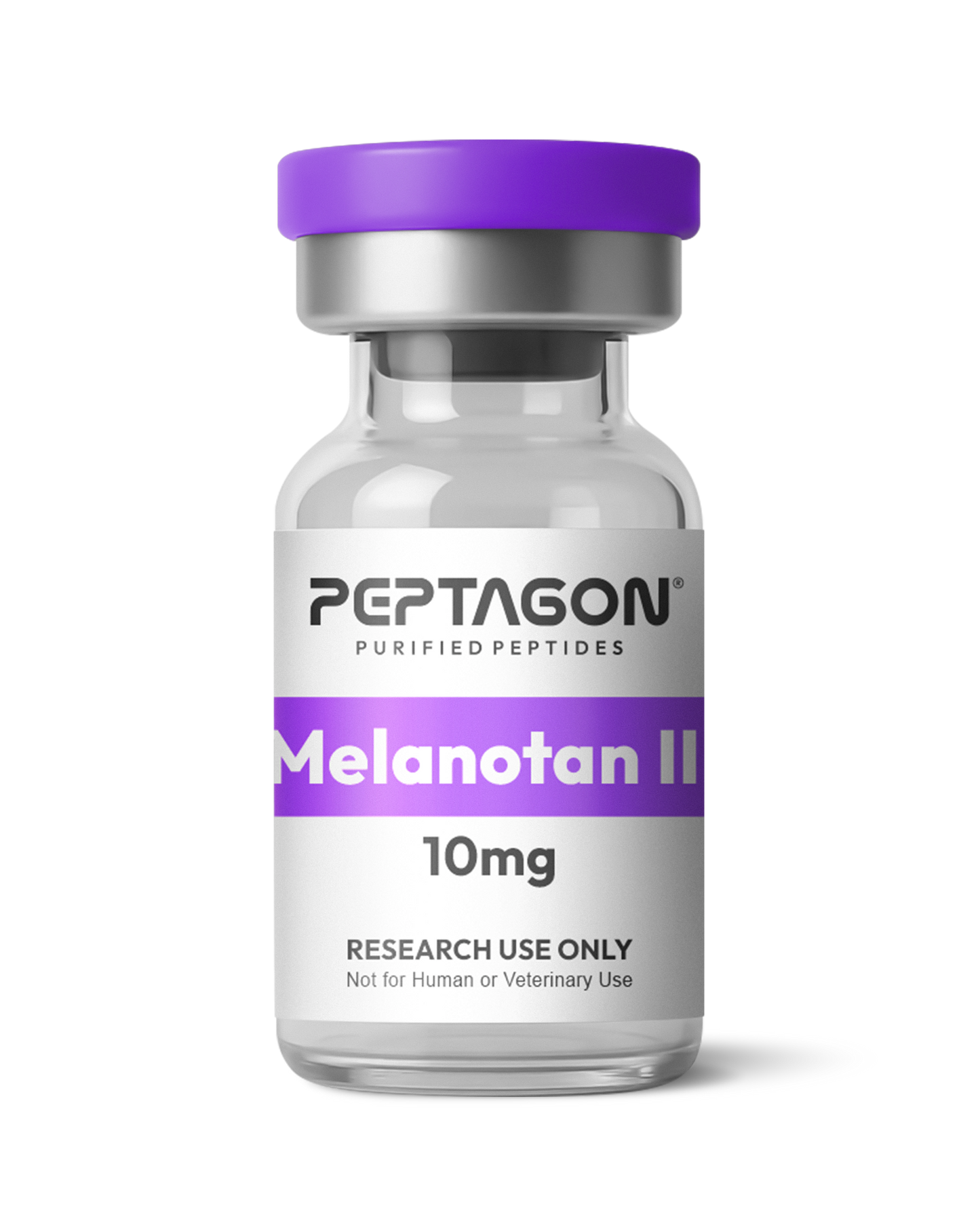 Peptagon Melanotan II 10mg vial with purple cap