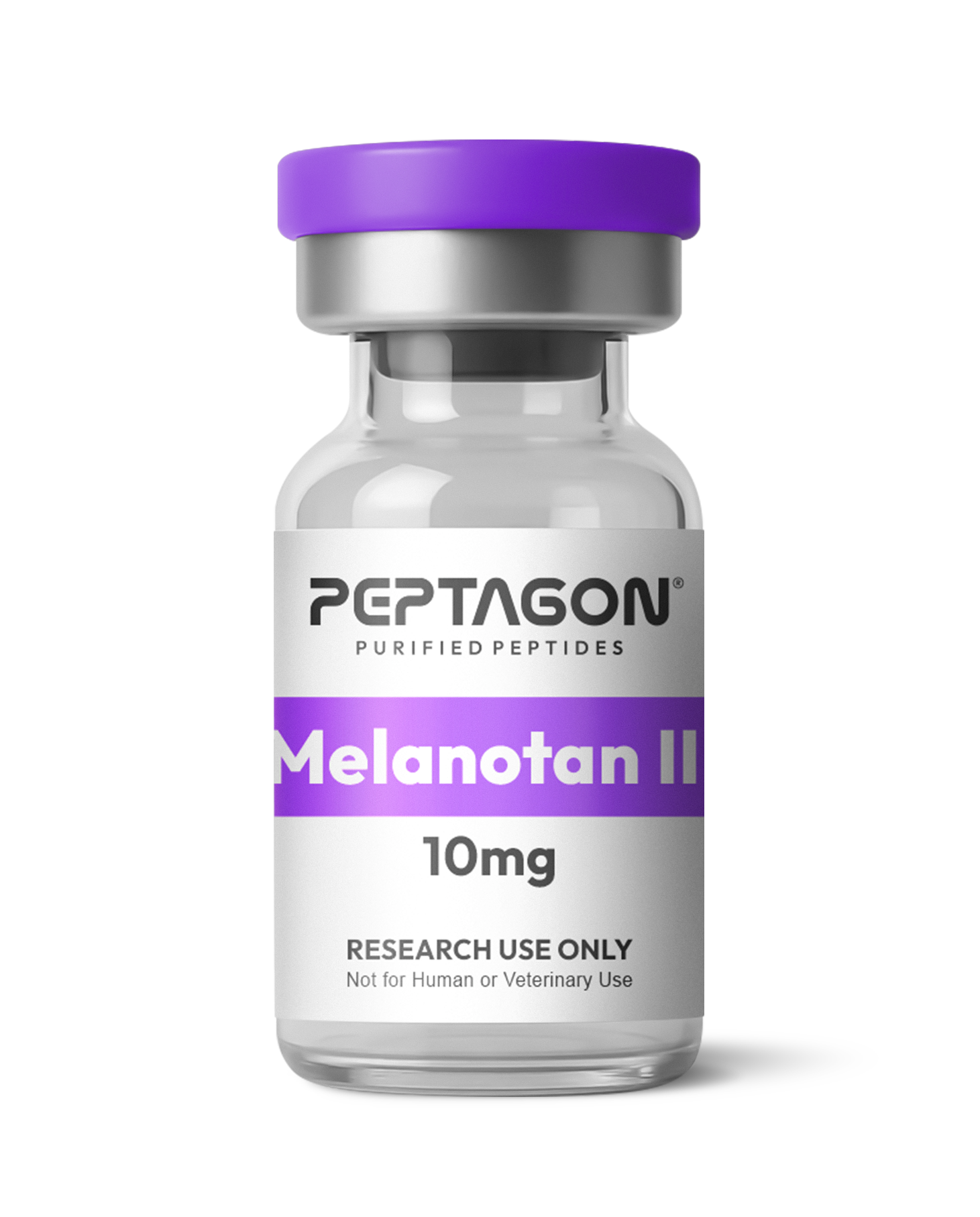 Peptagon Melanotan II 10mg vial with purple cap