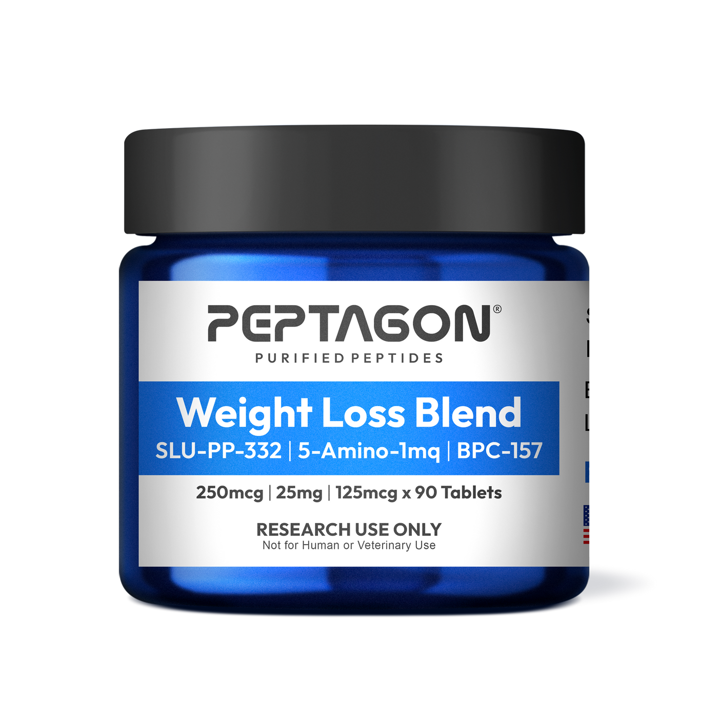 Peptagon Weight Loss Blend SLU-PP-332, 5-Amino-1mq, BPC-157 250mcg, 25mg, 125mcg x 90 Tablets